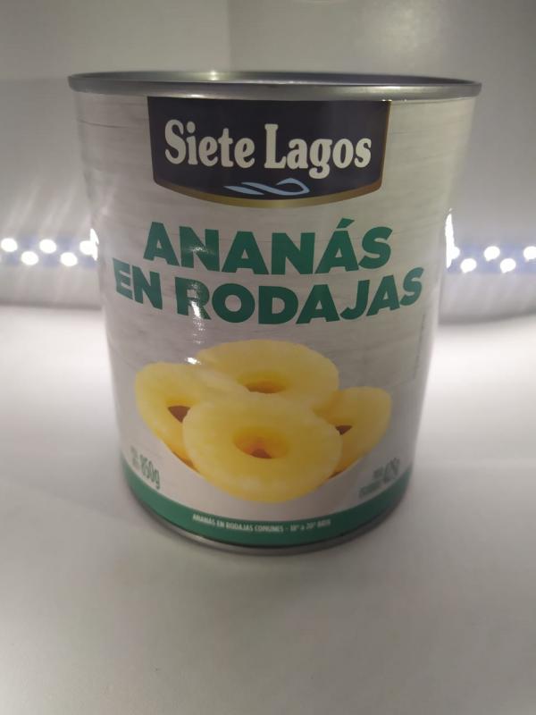 Anana En Almibar En Rodajas Siete Lagos 850 Gr Bolivia