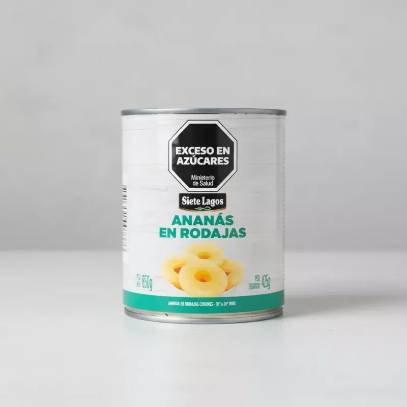 Anana En Almibar En Rodajas Siete Lagos 850 Gr Bolivia