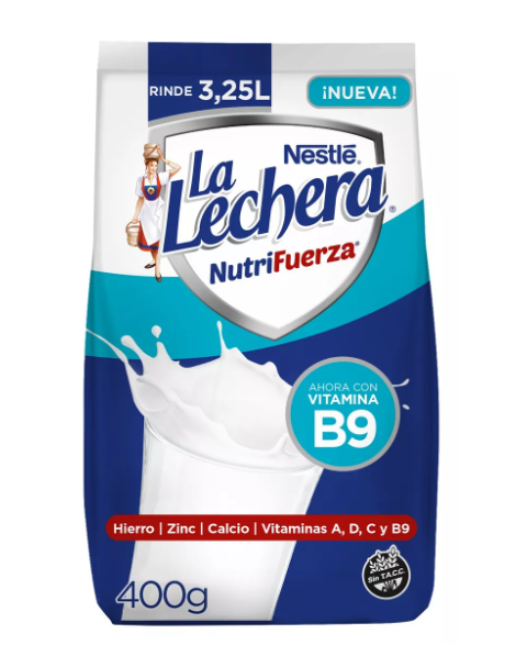 La Lechera Leche En Polvo Fortificada - Softpack X 400gr
