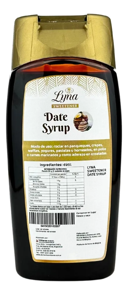 Sirope De Datil Lyna Sin Tacc 250 Ml Date Syrup Jarabe