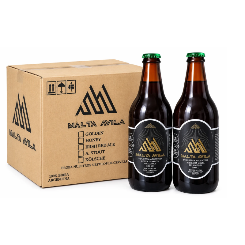 Malta Ávila x Bebida de Malta Sin Alcohol 500 cc x 12