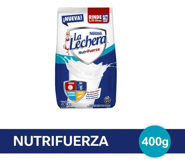 La Lechera Leche En Polvo Fortificada - Softpack X 400gr