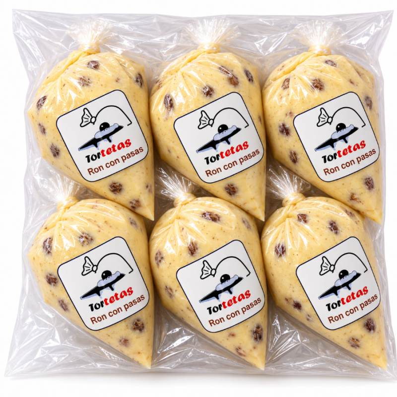 Pack de 6 Helados de Teta Tortetas – Sabor Ron con Pasas
