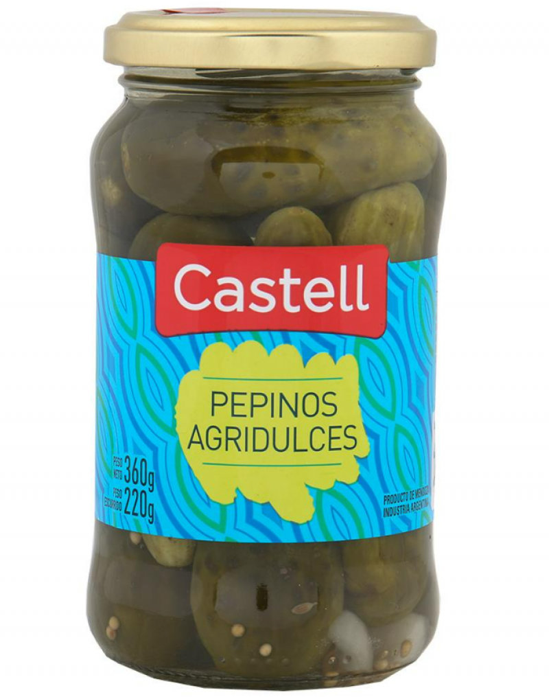 PEPINOS CASTELL AGRIDCULCES X 220GR FRASCO
