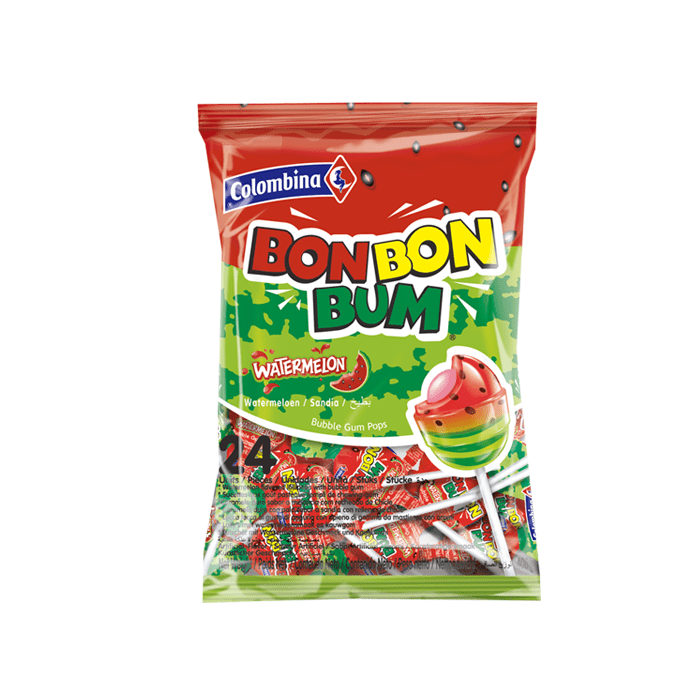 CHUPETA BON BON BUM SANDIA CAJA15X24UNDS