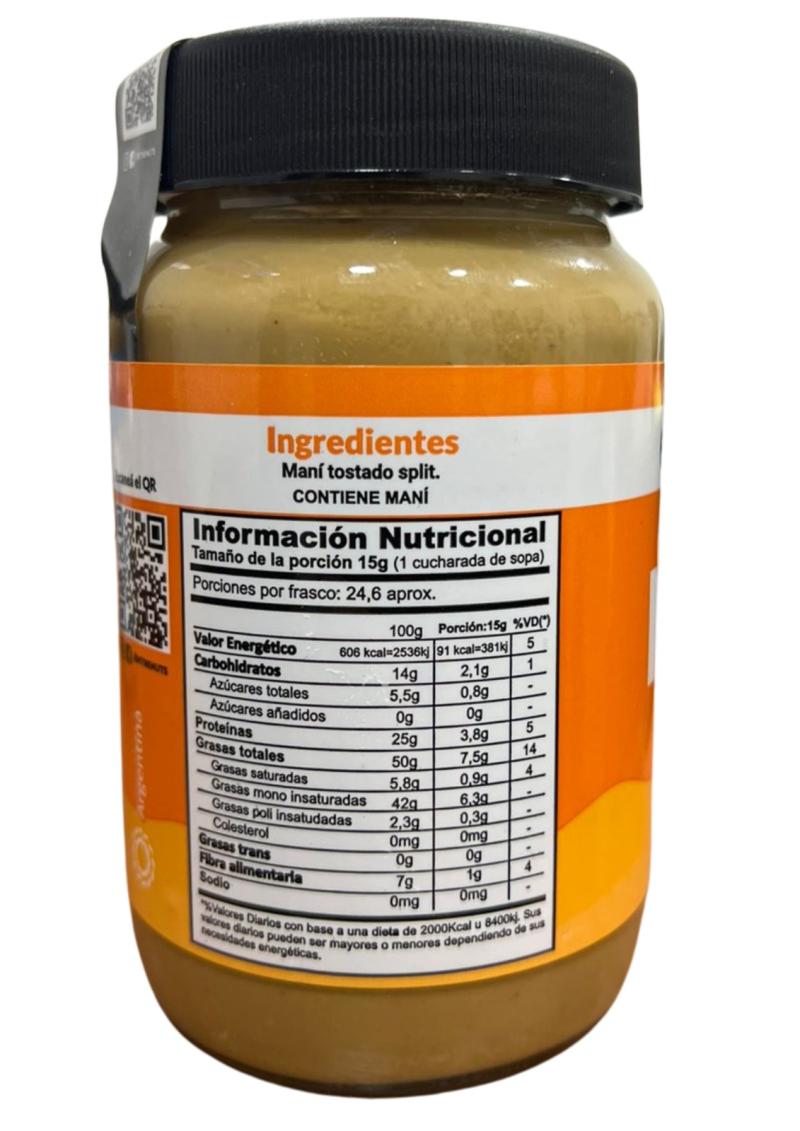 PASTA DE MANI NATURAL ENTRENUTS 370G