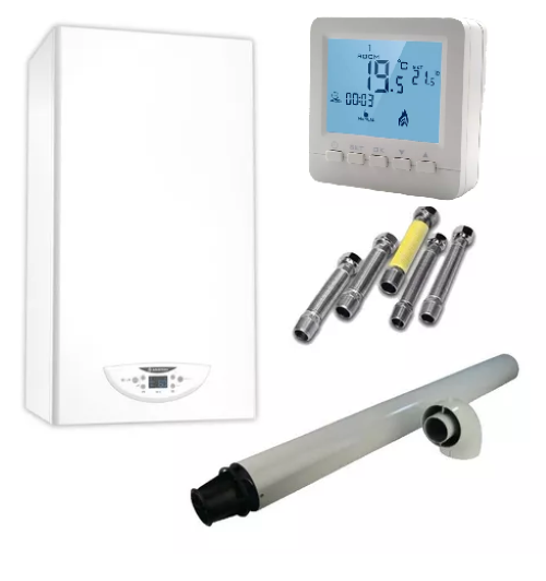 COMBO CALDERA ARISTON HS ONE 30 CONDENSACION DUAL (TERMOSTATO + FLEXIBLE)