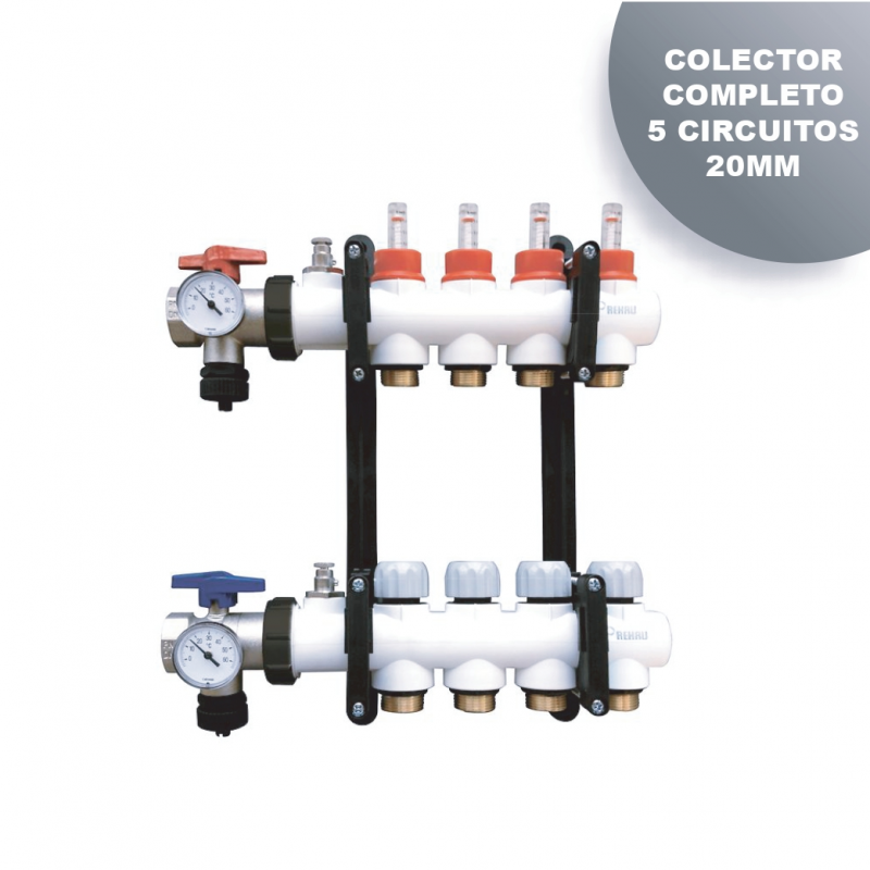 COLECTOR REHAU POLIMERO 5 CIRCUITOS 20MM HKV 3000 COMPLETO