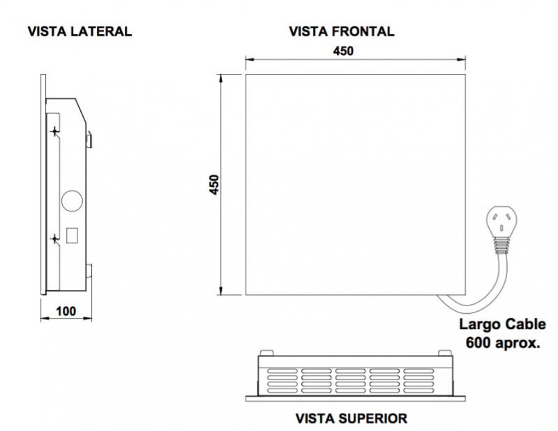 PANEL CALEFACTOR RADIANTE BAJO CONSUMO 1800W COLOR CLASSIC MARFIL