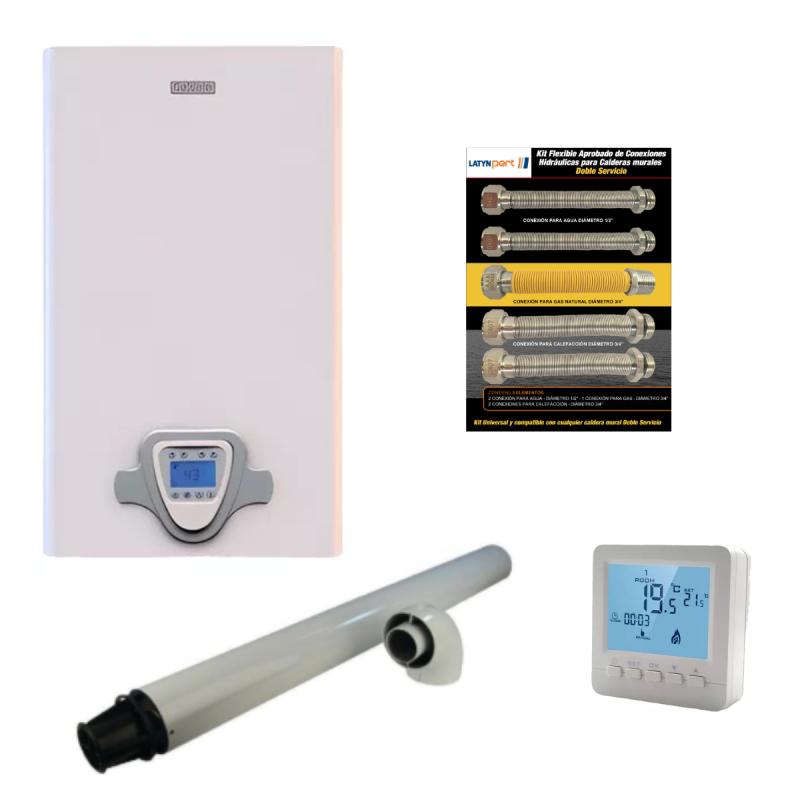 COMBO CALDERA CALDAIA TOP XA30FP GN DUAL (TERMOSTATO + FLEXIBLE)