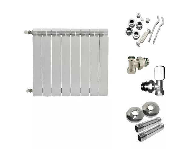 COMBO RADIADOR KANAH BIMETALICO 500 X 6 ELEMENTOS + KIT
