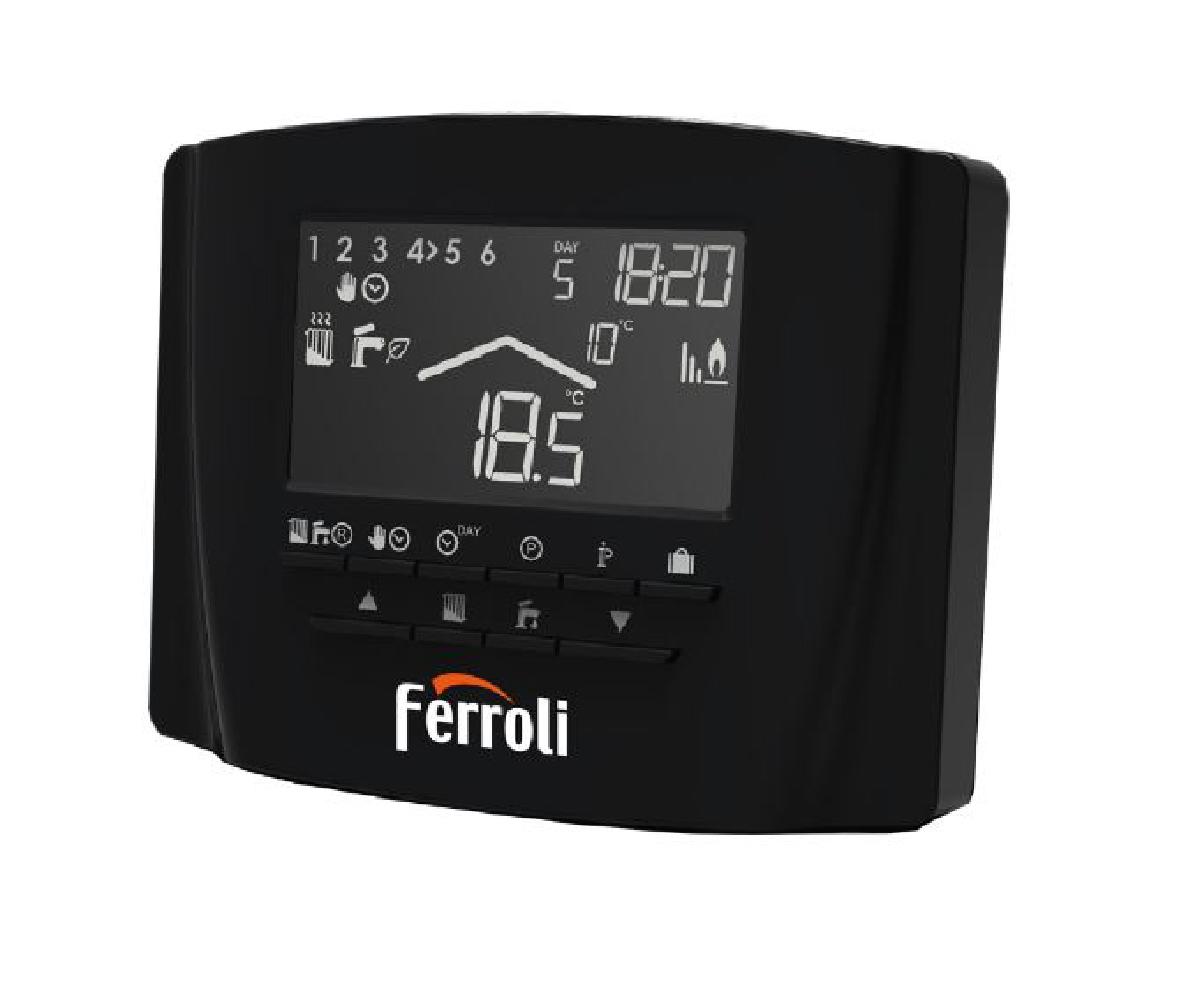 TERMOSTATO INALAMBRICO PROGRAMABLE FERROLI ROMEO NEGRO