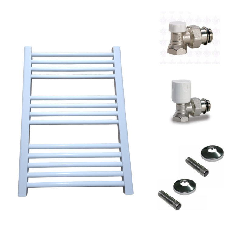 TOALLERO REHAU 70CM BLANCO DE ACERO + KIT COMPLETO