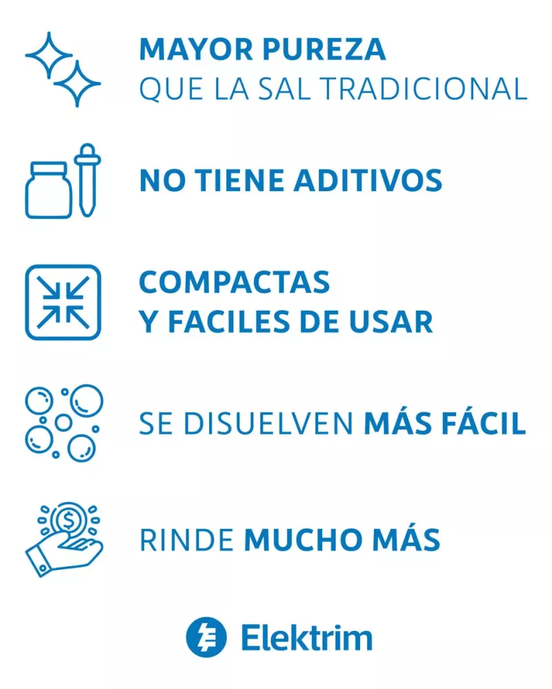 Balde de pastillas de Sal 10kg para Ablandadores Elektrim