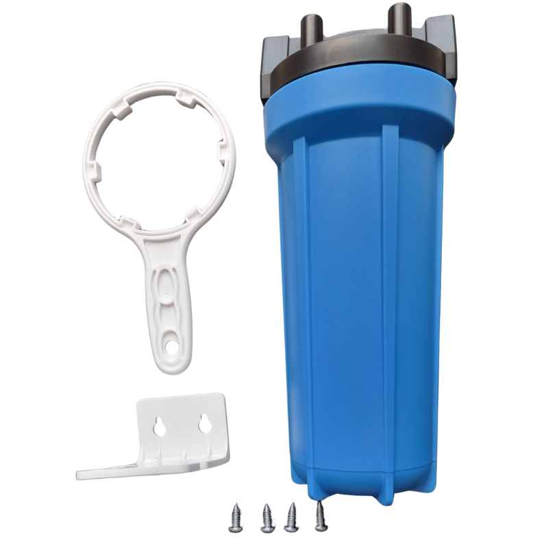 CARCASA AZUL 10X2.5 PORTA FILTRO CON ROSCA DE 3/4 DE BRONCE PARA TRATAMIENTO DE AGUA