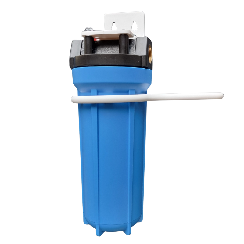 CARCASA AZUL 10X2.5 PORTA FILTRO CON ROSCA DE 3/4 DE BRONCE PARA TRATAMIENTO DE AGUA
