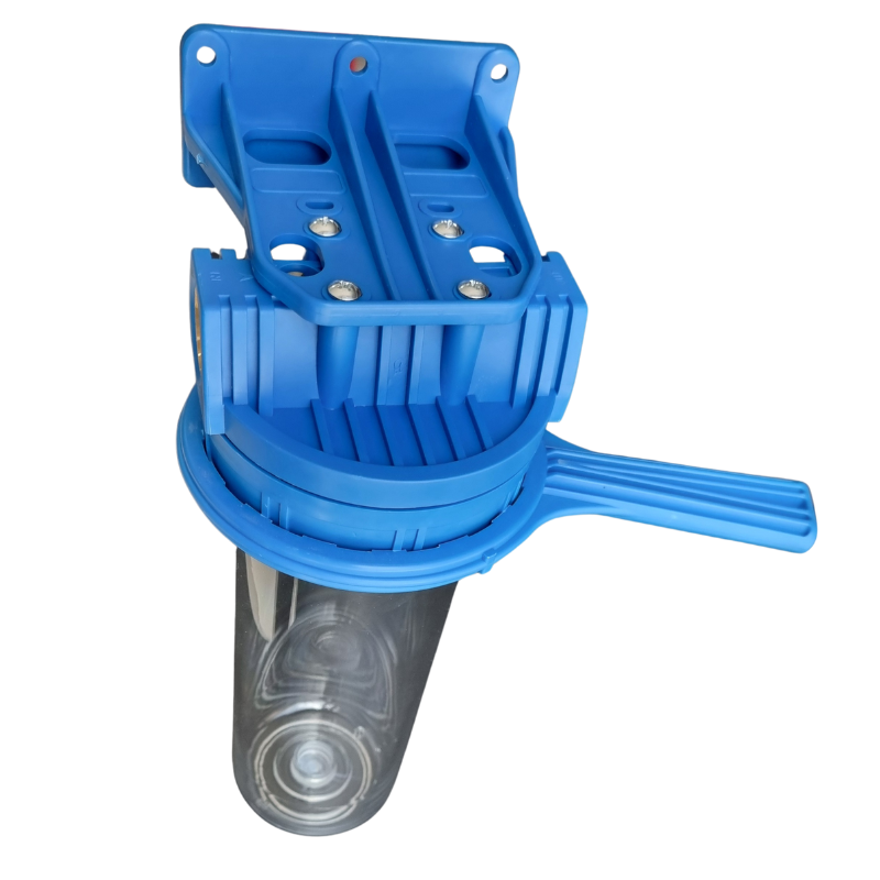 CARCASA TRASPARENTE 10X2.5 CON ROSCA DE BRONCE 3/4 PARA TRATAMIENTO DE AGUA