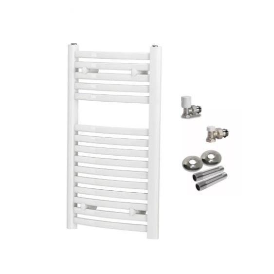 COMBO TOALLERO DINO 1200X500 - 450 E/CONEXIONES BLANCO MATE + KIT COMPLETO