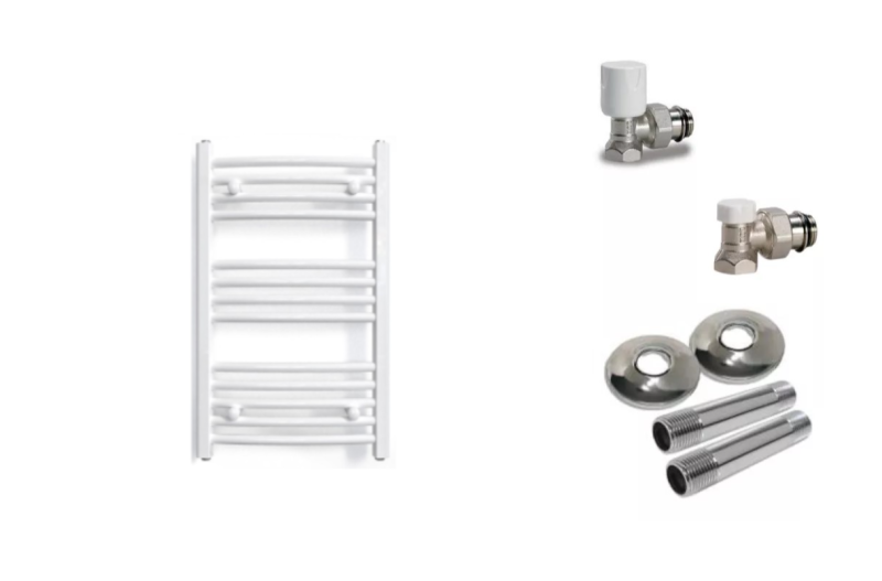 COMBO TOALLERO DE AGUA CURVO HELICAL 71 + KIT COMPLETO