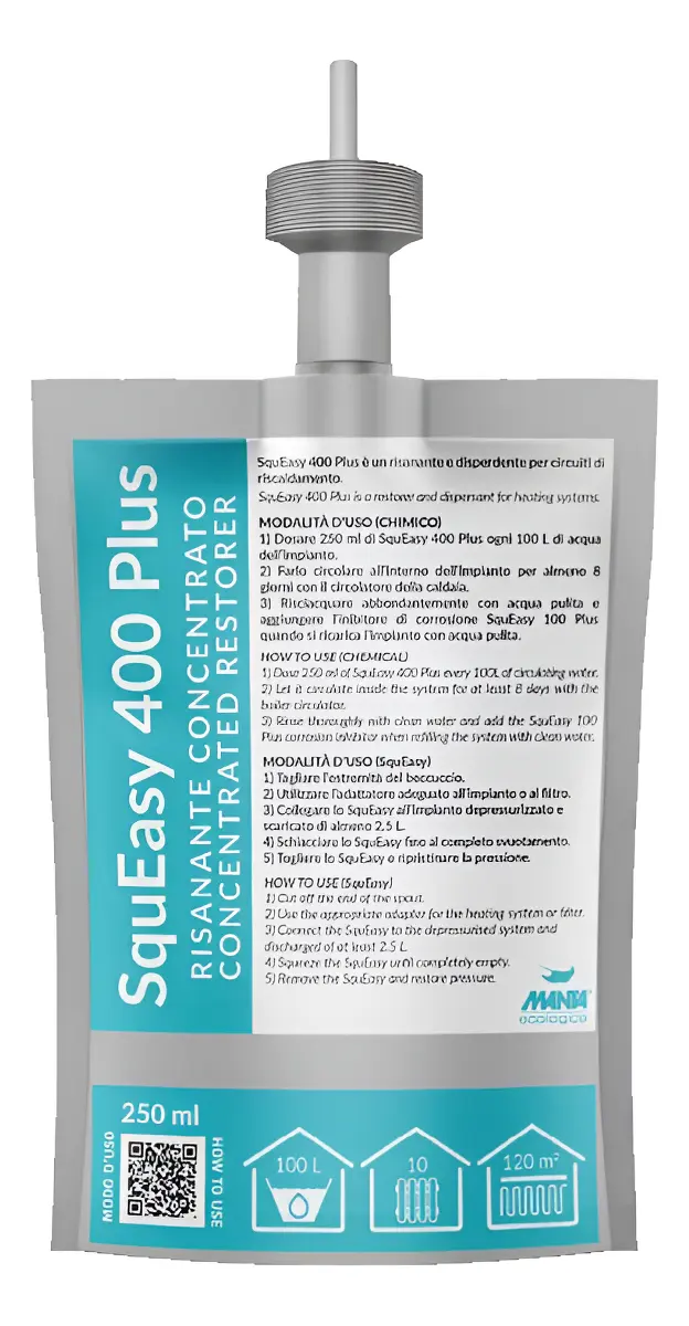 LIQUIDO SQUEASY ( SACHET ) MANTA 400 PLUS PARA LAVADO DE RADIADORES 250 ML