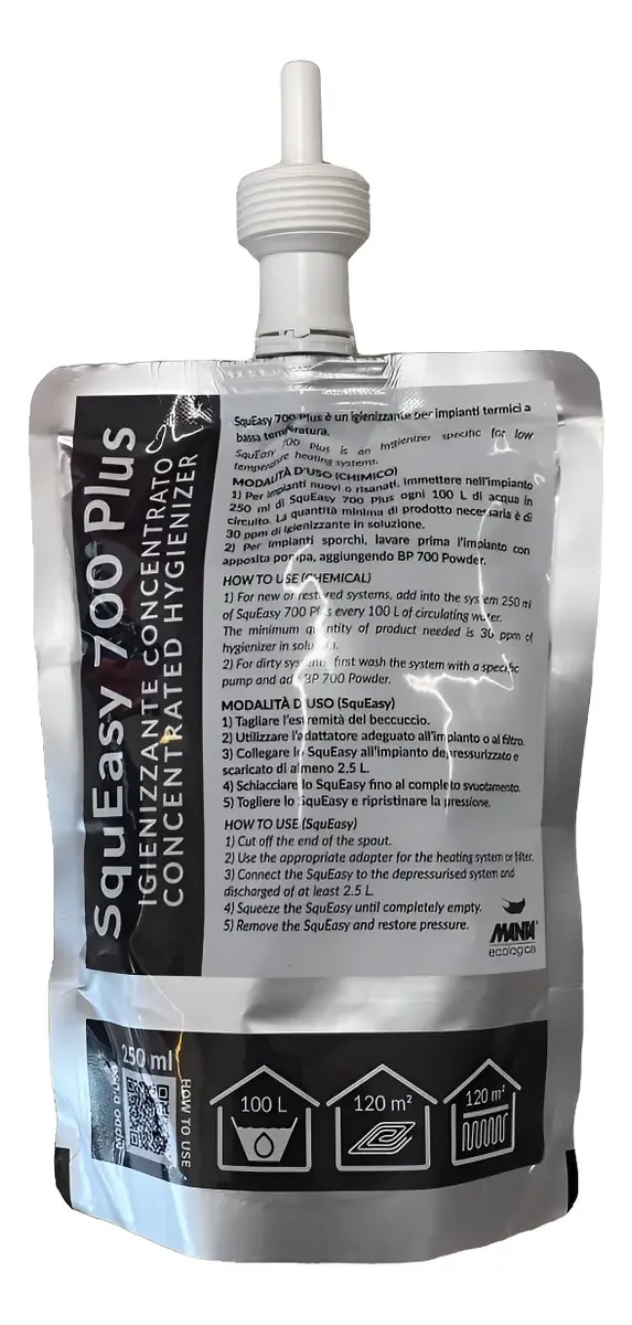 LIQUIDO SQUEASY ( SACHET ) MANTA 700 PLUS BIOCIDA ALGUICIDA PARA PISO RADIANTE 250 ML