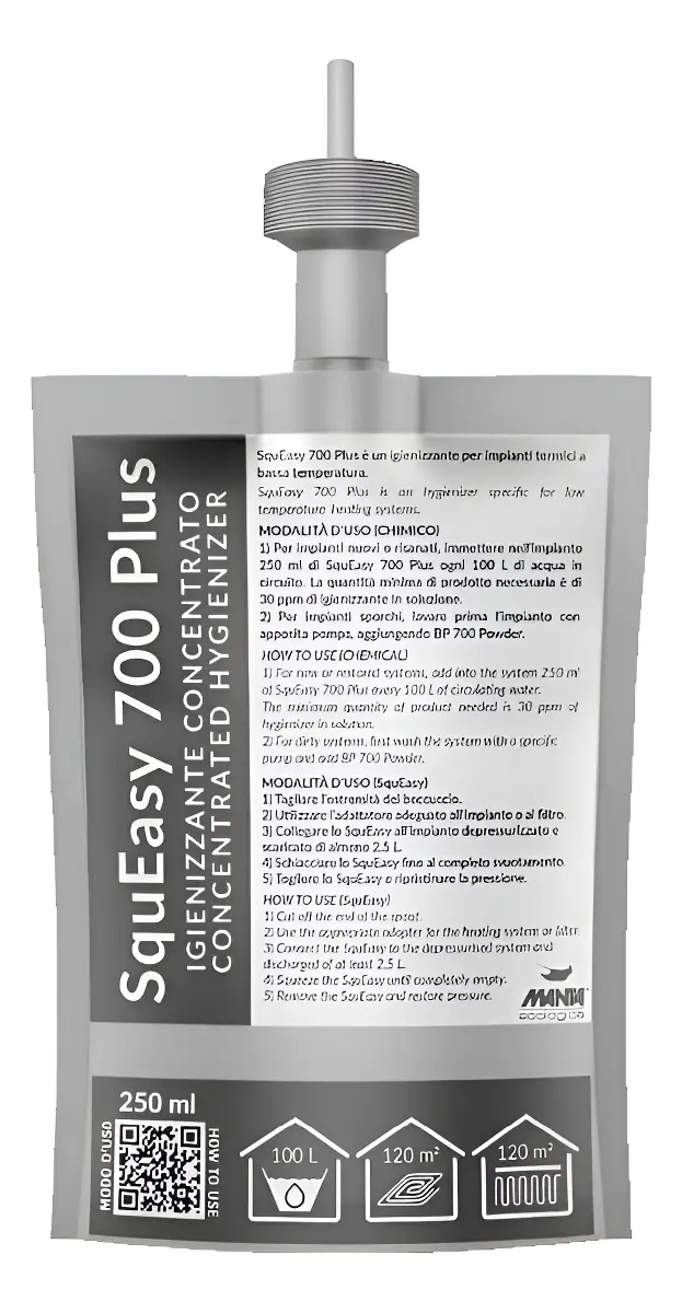 LIQUIDO SQUEASY ( SACHET ) MANTA 700 PLUS BIOCIDA ALGUICIDA PARA PISO RADIANTE 250 ML
