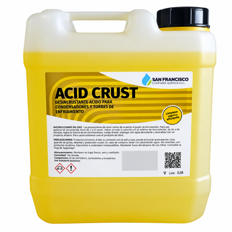 LIQUIDO DE LIMPIEZA ACIDA ELIMINA INSCRUSTACIONES DE SALES DE CALCIO Y MAGNESIO X 5 LITROS
