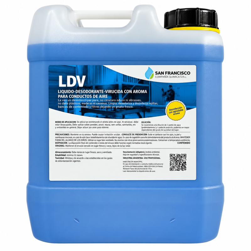LIQUIDO DE LIMPIEZA DESINFECCION CON AROMA DE BACTERIAS PARA SALIDAS DE CONDUCTOS DE AIRE ACONDICIONADO X 5 LITROS