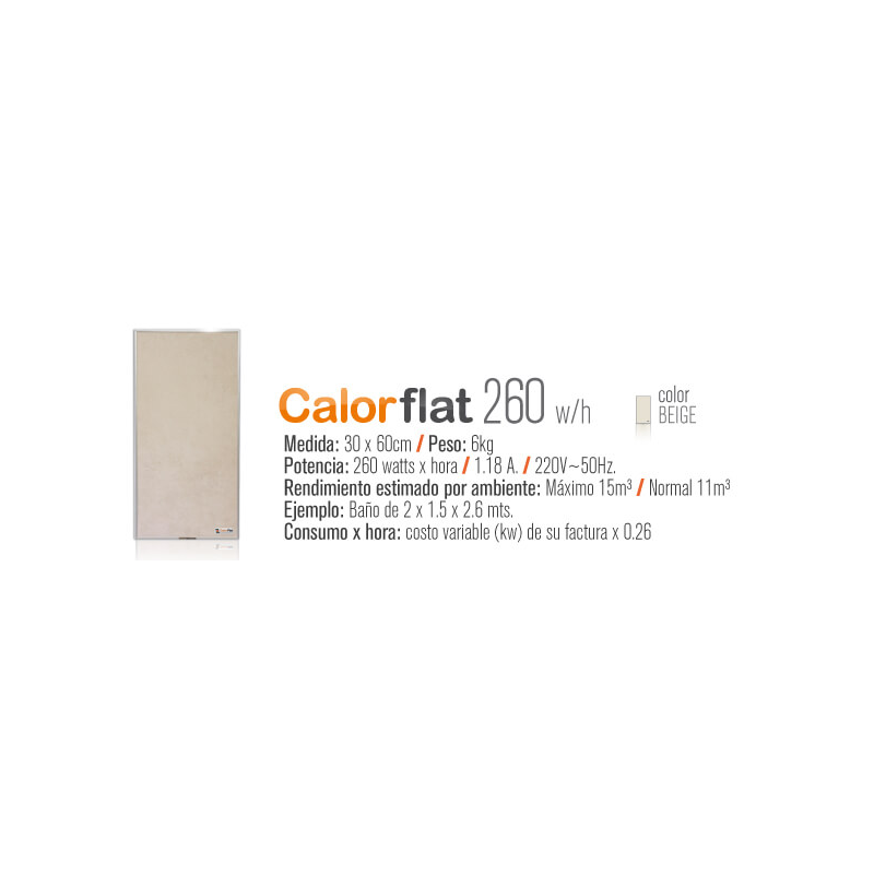 PLACA CALEFACTOR CALORFLAT 260W BEIGE LINEA ELEGANCE