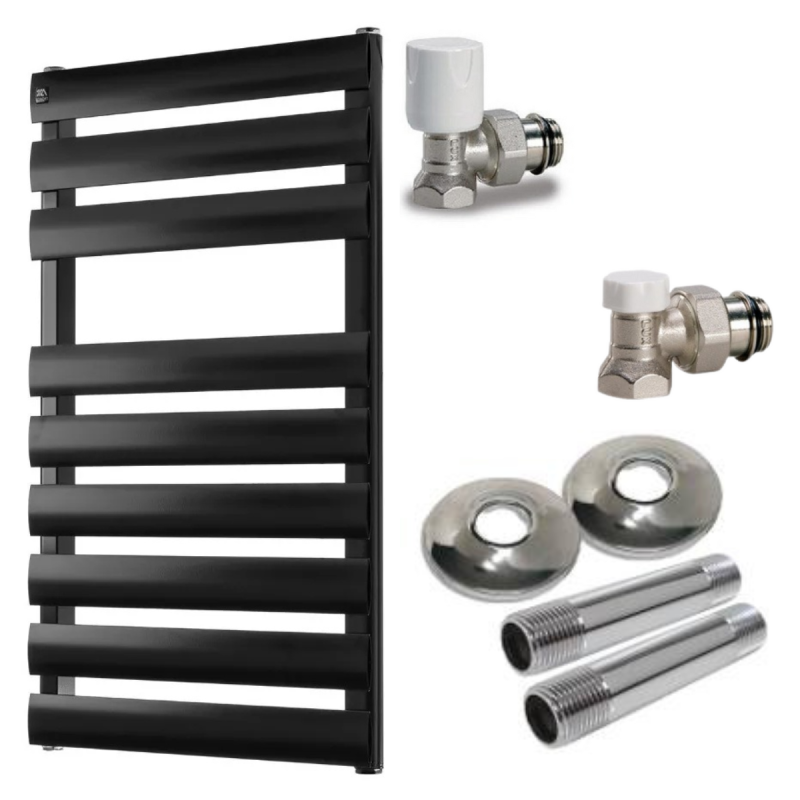 COMBO TOALLERO ITALIANO FIRENZE 800X450 NEGRO AGUA + KIT COMPLETO