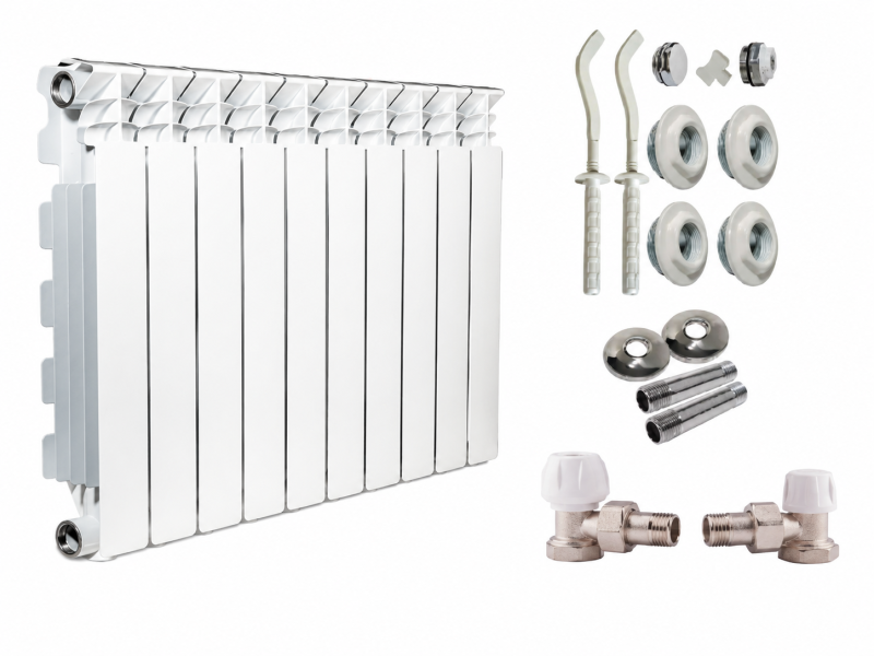 COMBO RADIADOR FONDITAL 500 REHAU X 10 ELEMENTOS +  KIT COMPLETO