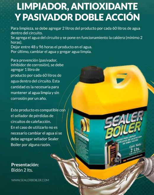LIQUIDO LIMPIEZA DE CAÑERIAS SEALER BOILER X 2LT