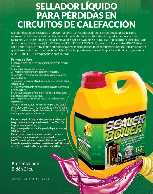 LIQUIDO SELLADOR SEALER BOILER PARA PERDIDAS CHICAS X 2LT