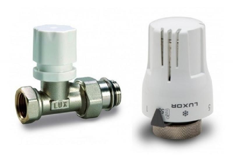 COMBO DE VALVULA TERMOSTATICA RECTO 1/2+CABEZAL TERMOSTICO LUXOR
