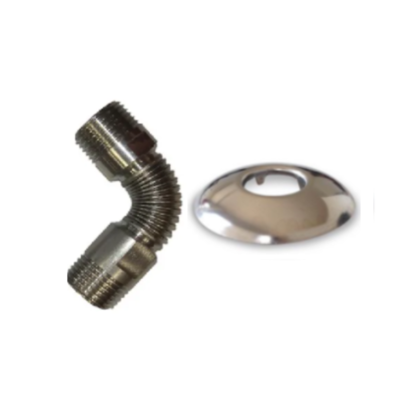 1 NIPLE FLEXIBLE PARA RADIADOR + ROSETA METALICA