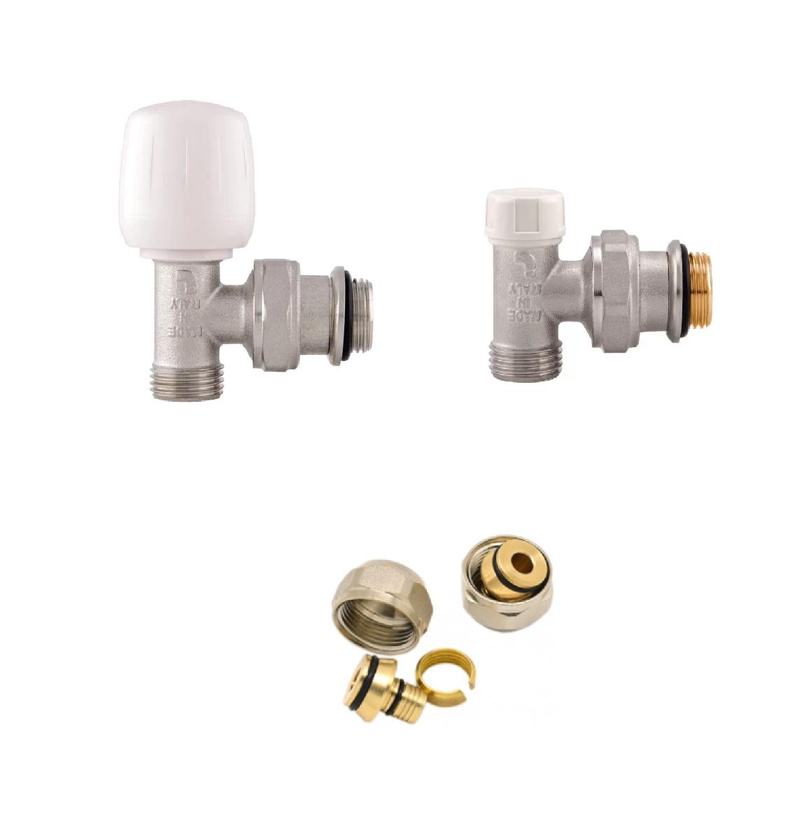 CONJUNTO DE VALVULA Y DETENTOR ESCUADRA C/ADAPT PARA TUBO 1/2"X16 ITAP