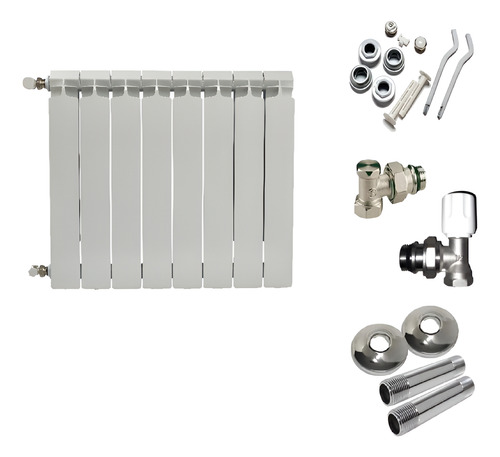 COMBO RADIADOR KANAH BIMETALICO 500 X 4 ELEMENTOS + KIT