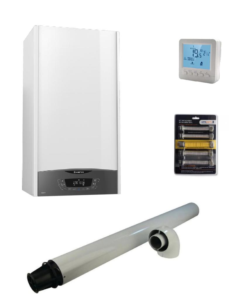 COMBO CALDERA ARISTON CLAS X 28 FF DUAL (TERMOSTATO + FLEXIBLE)