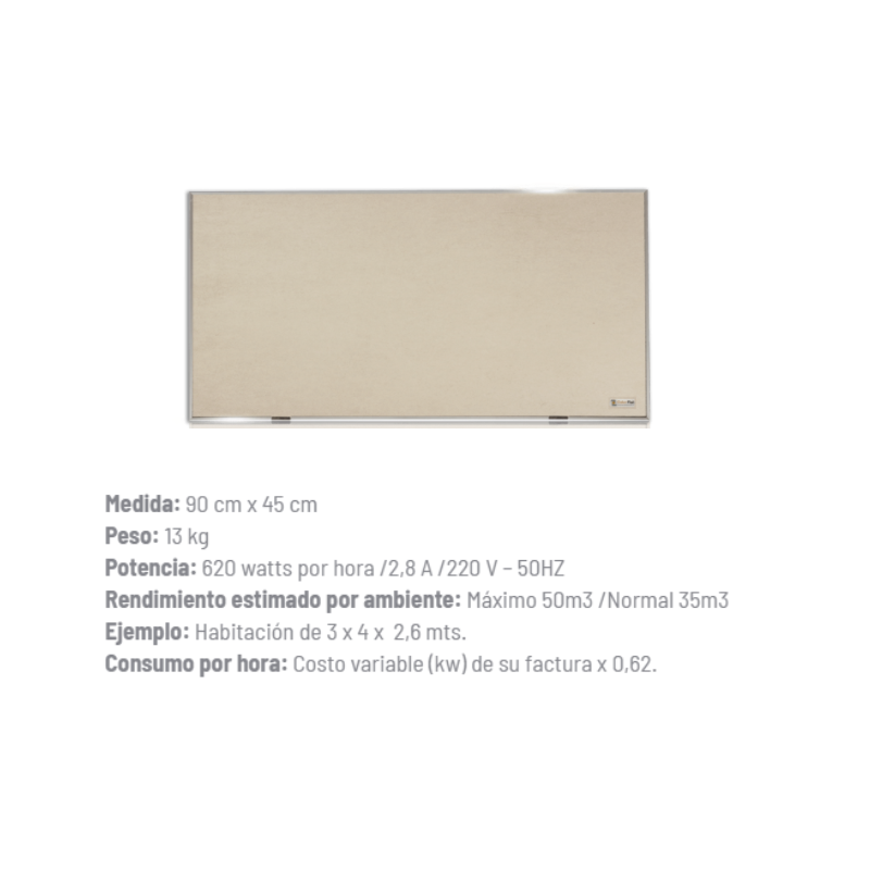 PLACA CALEFACTOR CALORFLAT 620W BEIGE LINEA ELEGANCE