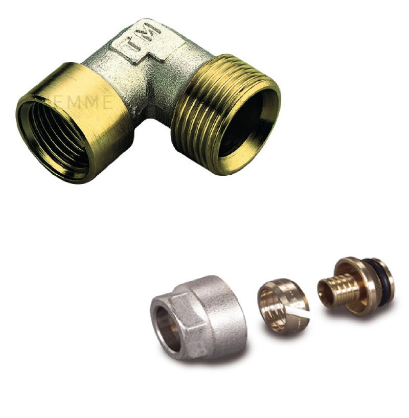 Codo Rapido Macho 3/4 Hembra 1/2 + Adaptador De Tubo De Ø20