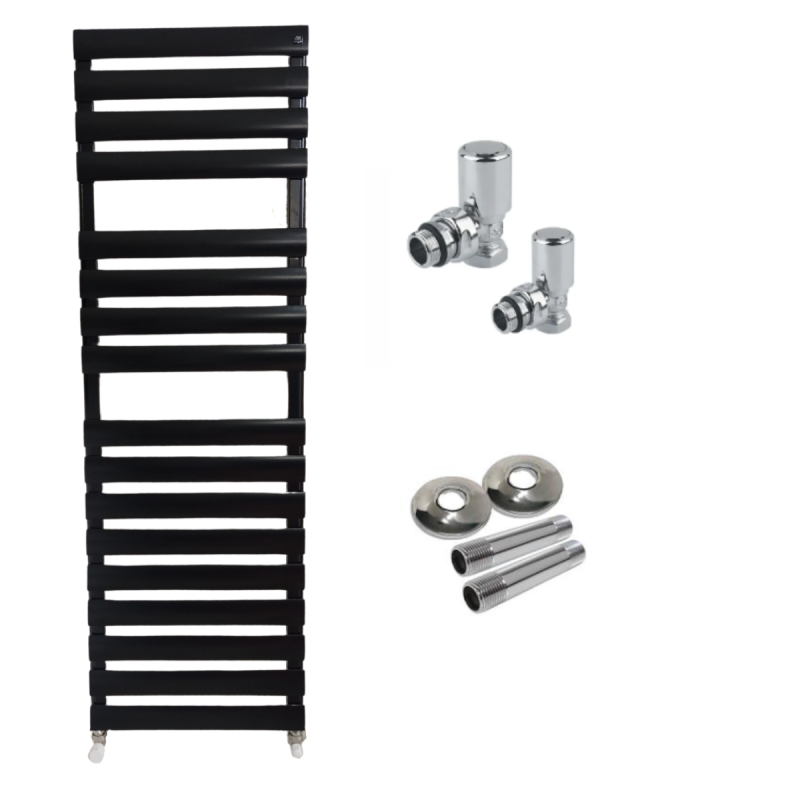 COMBO TOALLERO ITALIANO FIRENZE 1200X450 NEGRO AGUA + KIT COMPLETO DIESÑO