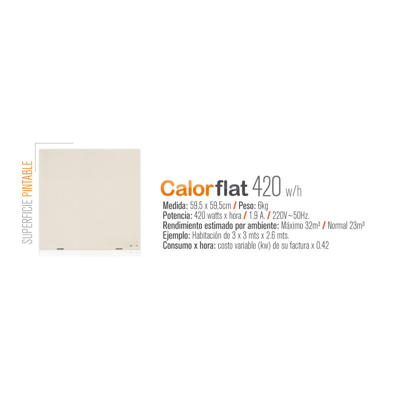 PLACA CALEFACTOR CALORFLAT 420W PAINT LINEA ELEGANCE