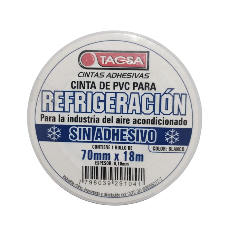 CINTA PVC BLANCA PARA REFRIGERACION TACSA 70MMX18M