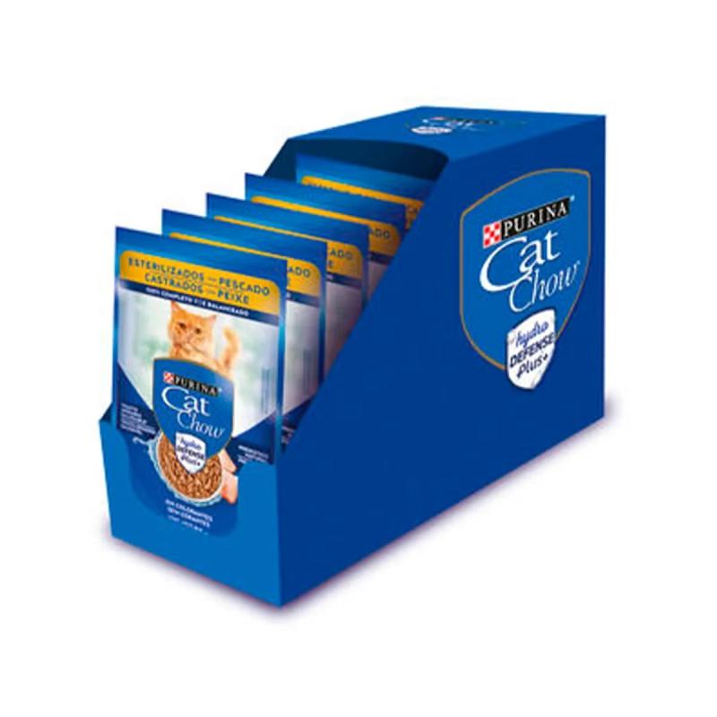 Alimento Humedo Cat Chow Pouch Sterilizados Pescado 85gr x15U