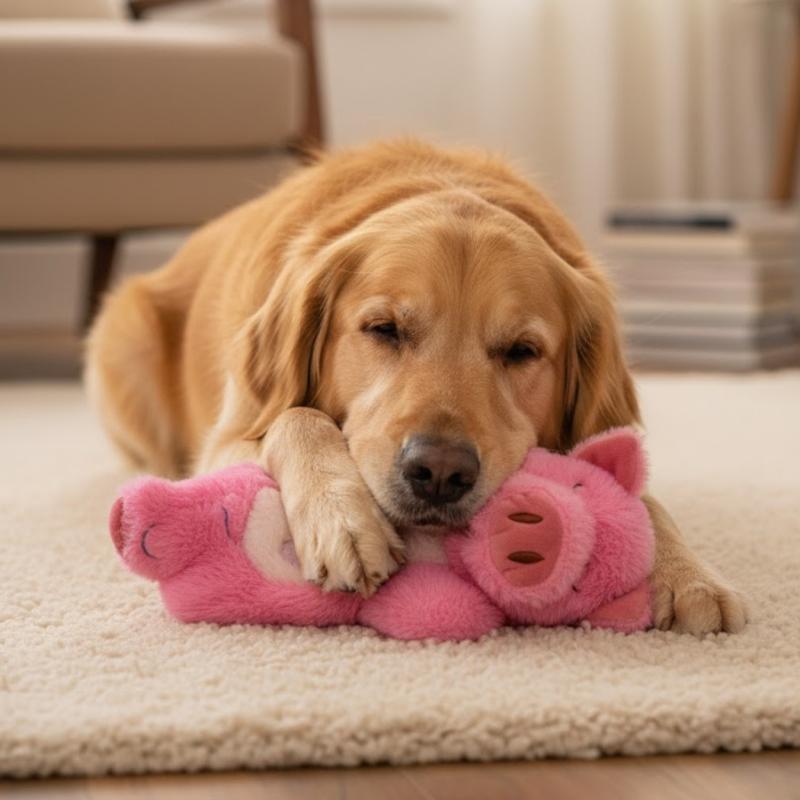 Juguete Peluche De Apego Térmico Cerdo Para Perro Mascotas