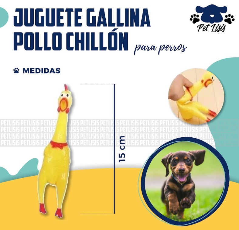 Juguete Gallina Pollo Chillon 15cm Perros Mascotas