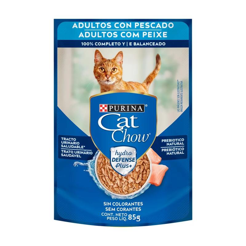 Alimento Humedo Cat Chow Pouch Gato Adulto Pescado 85gr x15U