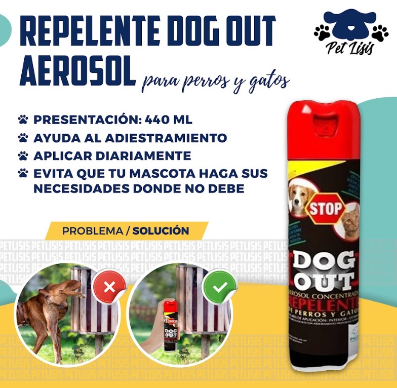 Dog Out Aerosol 440ml Repelente Perros Gatos Mascotas Paul