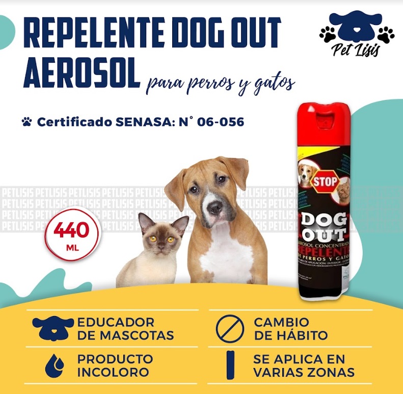 Dog Out Aerosol 440ml Repelente Perros Gatos Mascotas Paul