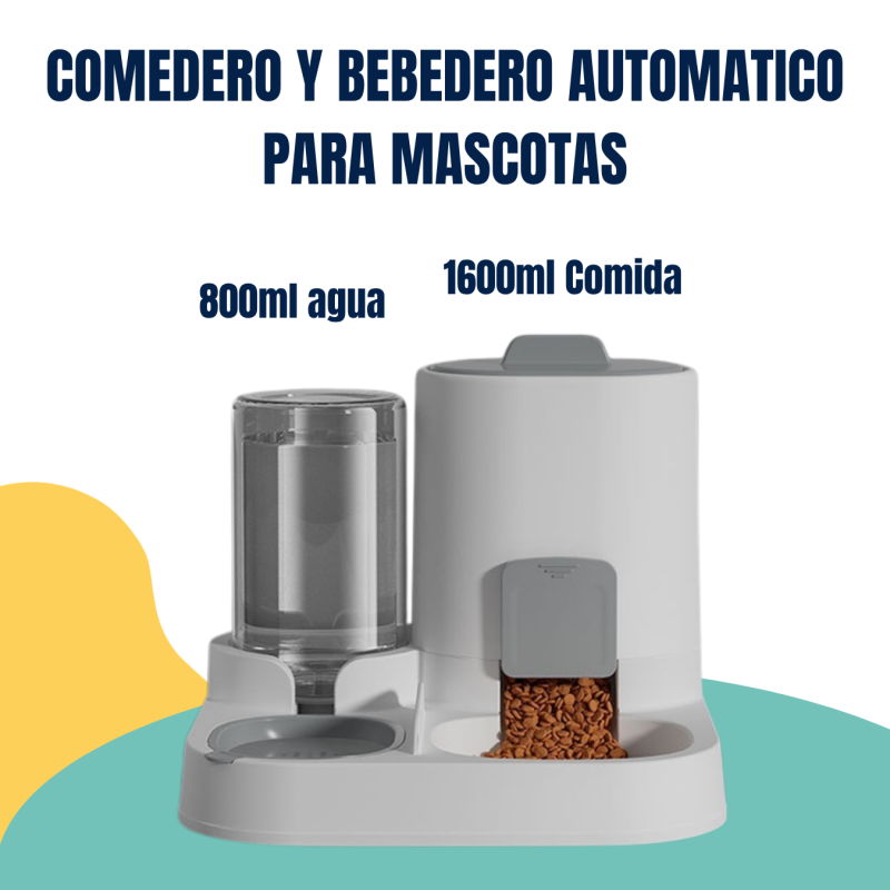 Comedero Bebedero Dispenser Doble Automatico 1.8lts Mascotas